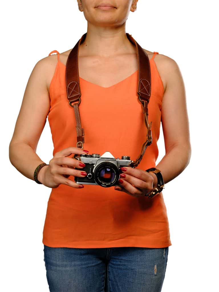 İsme Özel Fotoğraf Makinesi Askısı - Kahverengi 3
