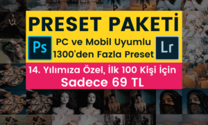 PHOTOSHOP ve LIGHTROOM UYUMLU PRESET PAKETİ (15 Preset Seti / 1300+ Preset)
