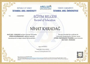 STÜDYO FOTOĞRAFÇILIĞI SERTİFİKASI