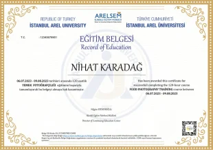 YEMEK FOTOĞRAFÇILIĞI SERTİFİKASI