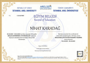 EMLAK FOTOĞRAFÇILIĞI SERTİFİKASI